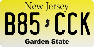 NJ license plate B85CCK