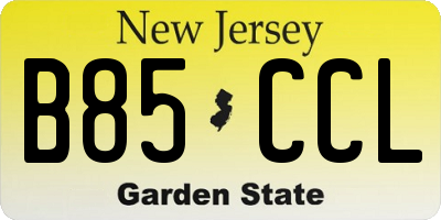 NJ license plate B85CCL