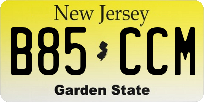 NJ license plate B85CCM