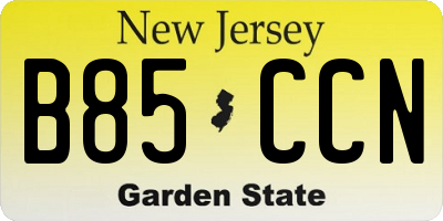 NJ license plate B85CCN