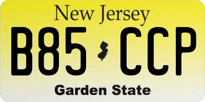 NJ license plate B85CCP