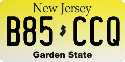 NJ license plate B85CCQ