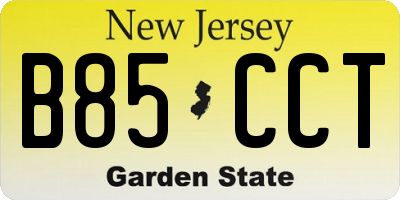 NJ license plate B85CCT