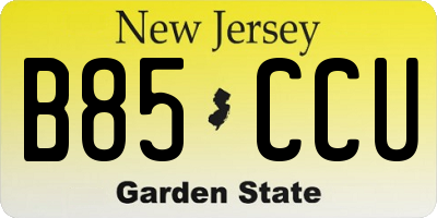 NJ license plate B85CCU