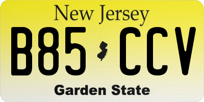NJ license plate B85CCV