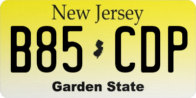 NJ license plate B85CDP