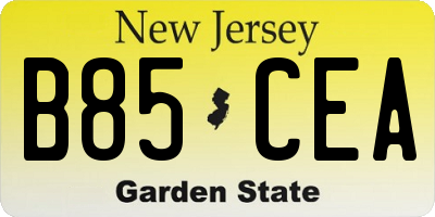 NJ license plate B85CEA