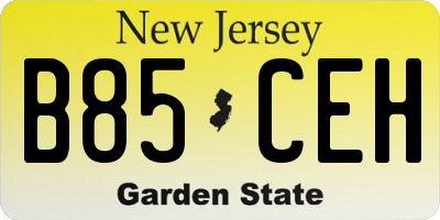 NJ license plate B85CEH