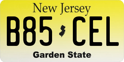 NJ license plate B85CEL