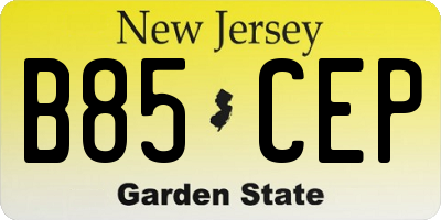 NJ license plate B85CEP