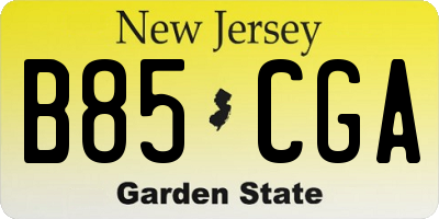 NJ license plate B85CGA