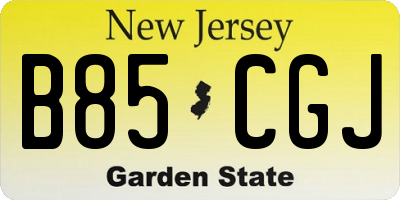 NJ license plate B85CGJ