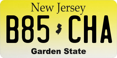 NJ license plate B85CHA
