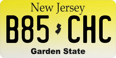 NJ license plate B85CHC