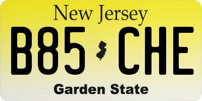 NJ license plate B85CHE