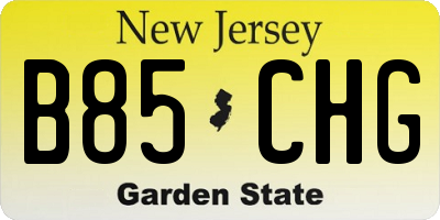 NJ license plate B85CHG
