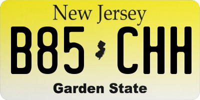 NJ license plate B85CHH