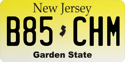 NJ license plate B85CHM