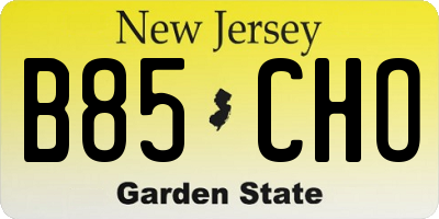 NJ license plate B85CHO