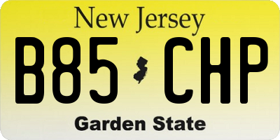 NJ license plate B85CHP
