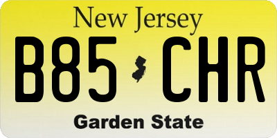NJ license plate B85CHR