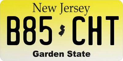 NJ license plate B85CHT