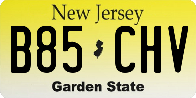 NJ license plate B85CHV