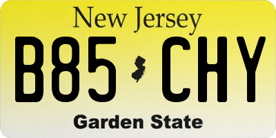 NJ license plate B85CHY