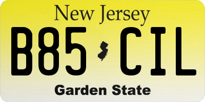 NJ license plate B85CIL