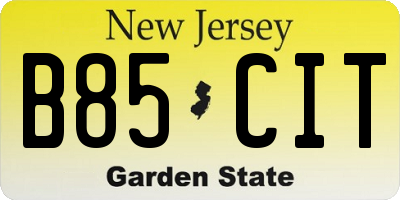 NJ license plate B85CIT