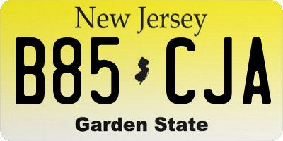 NJ license plate B85CJA