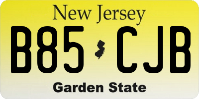 NJ license plate B85CJB