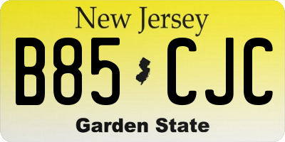 NJ license plate B85CJC