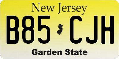 NJ license plate B85CJH