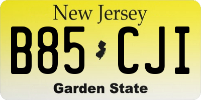 NJ license plate B85CJI