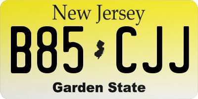 NJ license plate B85CJJ