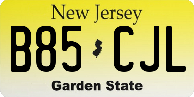 NJ license plate B85CJL