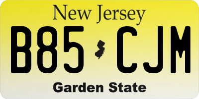 NJ license plate B85CJM