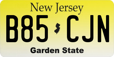 NJ license plate B85CJN