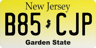 NJ license plate B85CJP