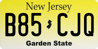 NJ license plate B85CJQ