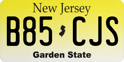 NJ license plate B85CJS