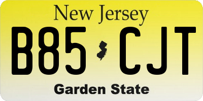 NJ license plate B85CJT