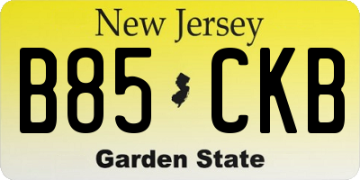 NJ license plate B85CKB