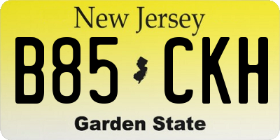 NJ license plate B85CKH