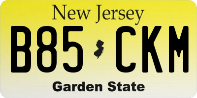 NJ license plate B85CKM