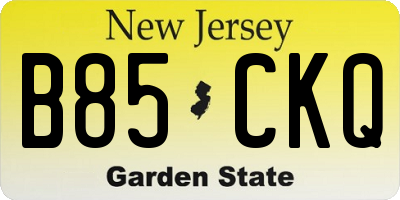 NJ license plate B85CKQ