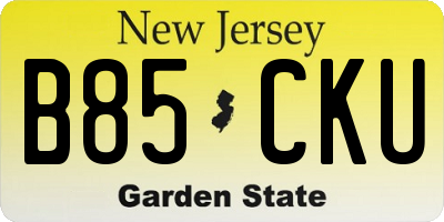 NJ license plate B85CKU