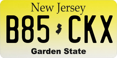 NJ license plate B85CKX