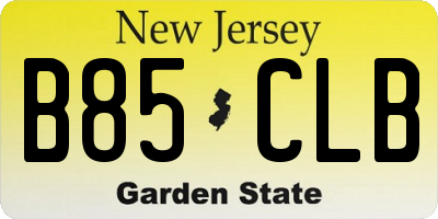 NJ license plate B85CLB